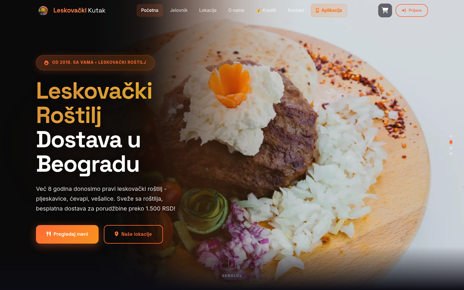Naslovna leskovackikutak.rs sa hero sliderom