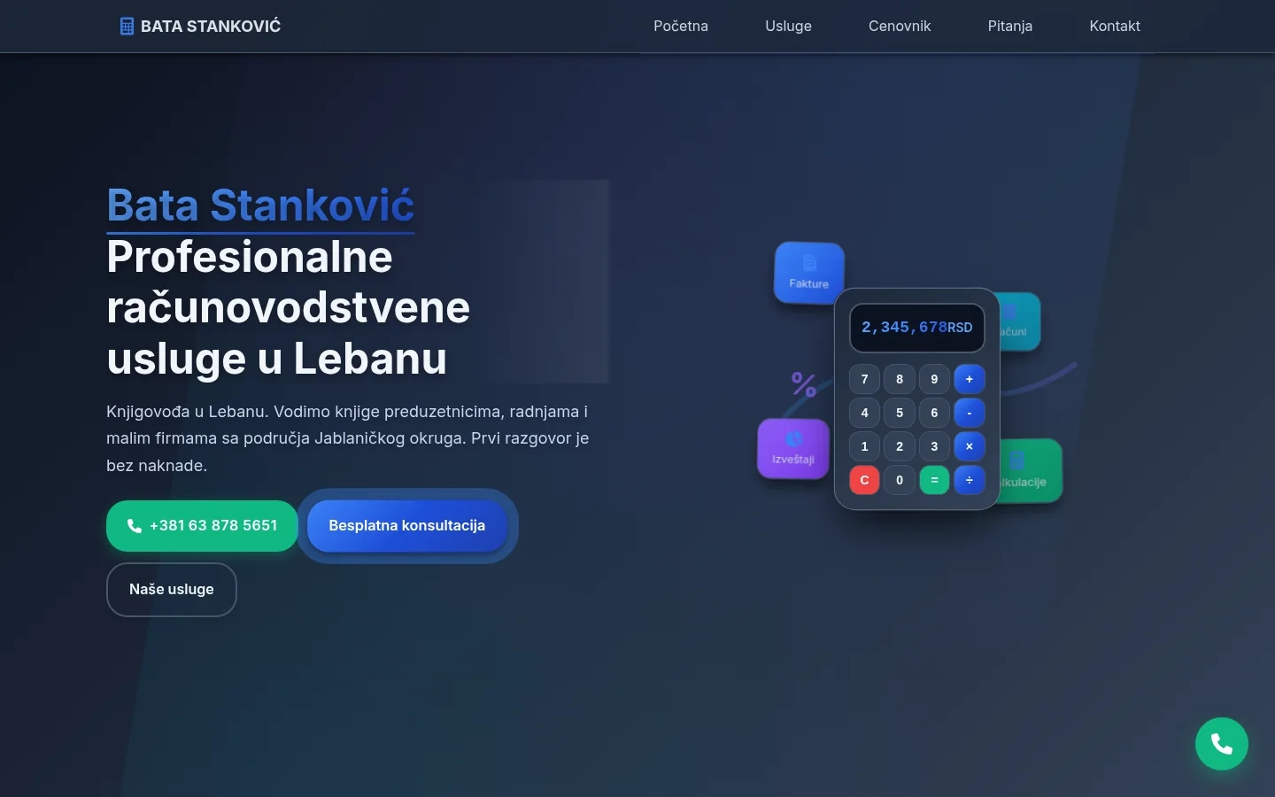 Bata Stanković PR — sajt
