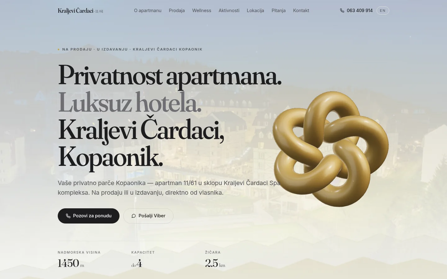 Apartman 11/61 — Kraljevi Čardaci — sajt